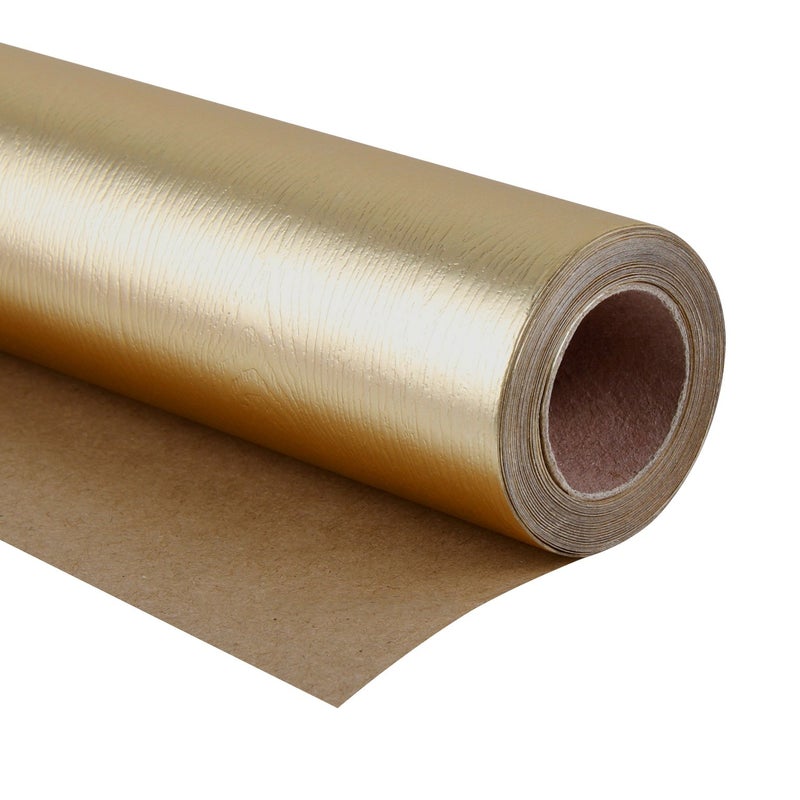 WRAPAHOLIC 30 Inch Gold Wrapping Paper Roll - Jumbo Roll Basic Texture Matte Gold for Birthday, Holiday, Wedding, Baby Shower Wrap - 30 inch x 16.5 feet - Image 1
